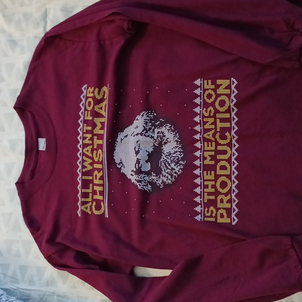 Funny Karl Marx Christmas Long-Sleeve Shirt, Unisex Medium